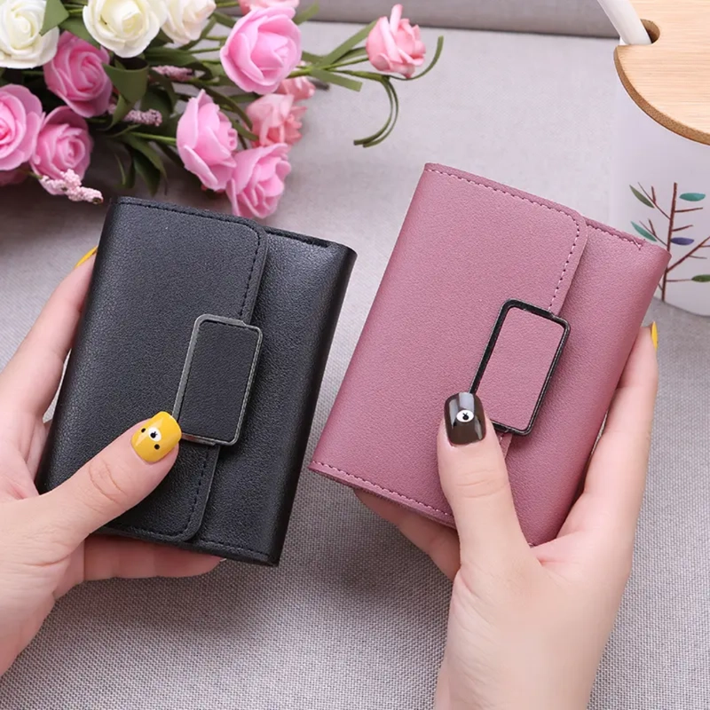 Product image KAHASIL - Dompet Lipat Wanita Pendek Mini Kecil Bahan Kulit PU Leather KHDP50 all variant Hitam